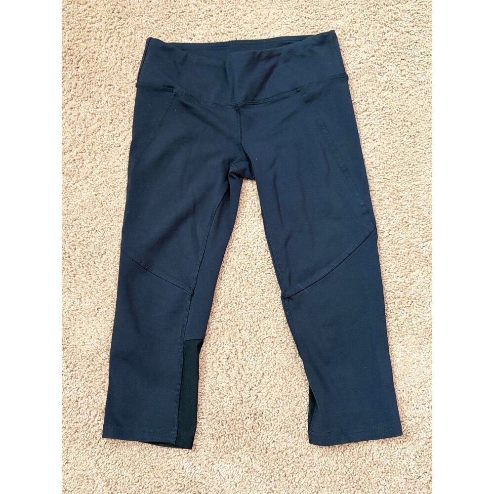Alo Yoga Black Capri Leggings Mesh Panel Womens Size Small Athletic